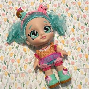 Shopkins Kindi KidsPeppa Mint-Teal Curly Hair Kids Fashion Doll with Pink Outfit
